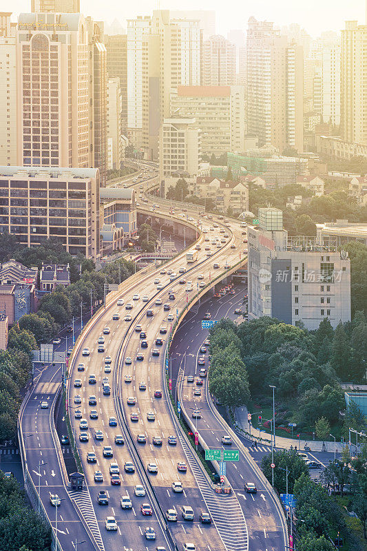 Busy highway Traffic in Shanghai